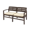 Conjunto de jardim exterior sofá 2 poltronas mesa efeito madeira Fij Medidas