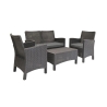 Conjunto de jardim com sofá de 2 lugares, poltronas e mesa de apoio, efeito rattan Malaga Catálogo
