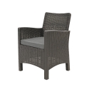 Conjunto de jardim com sofá de 2 lugares, poltronas e mesa de apoio, efeito rattan Malaga Estoque