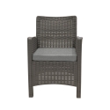 Conjunto de jardim com sofá de 2 lugares, poltronas e mesa de apoio, efeito rattan Malaga Escolha