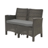 Conjunto de jardim com sofá de 2 lugares, poltronas e mesa de apoio, efeito rattan Malaga Modelo