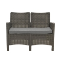 Conjunto de jardim com sofá de 2 lugares, poltronas e mesa de apoio, efeito rattan Malaga Características