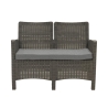 Conjunto de jardim com sofá de 2 lugares, poltronas e mesa de apoio, efeito rattan Malaga Características