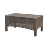 Conjunto de jardim com sofá de 2 lugares, poltronas e mesa de apoio, efeito rattan Malaga Medidas