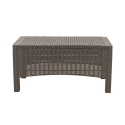 Conjunto de jardim com sofá de 2 lugares, poltronas e mesa de apoio, efeito rattan Malaga Preço