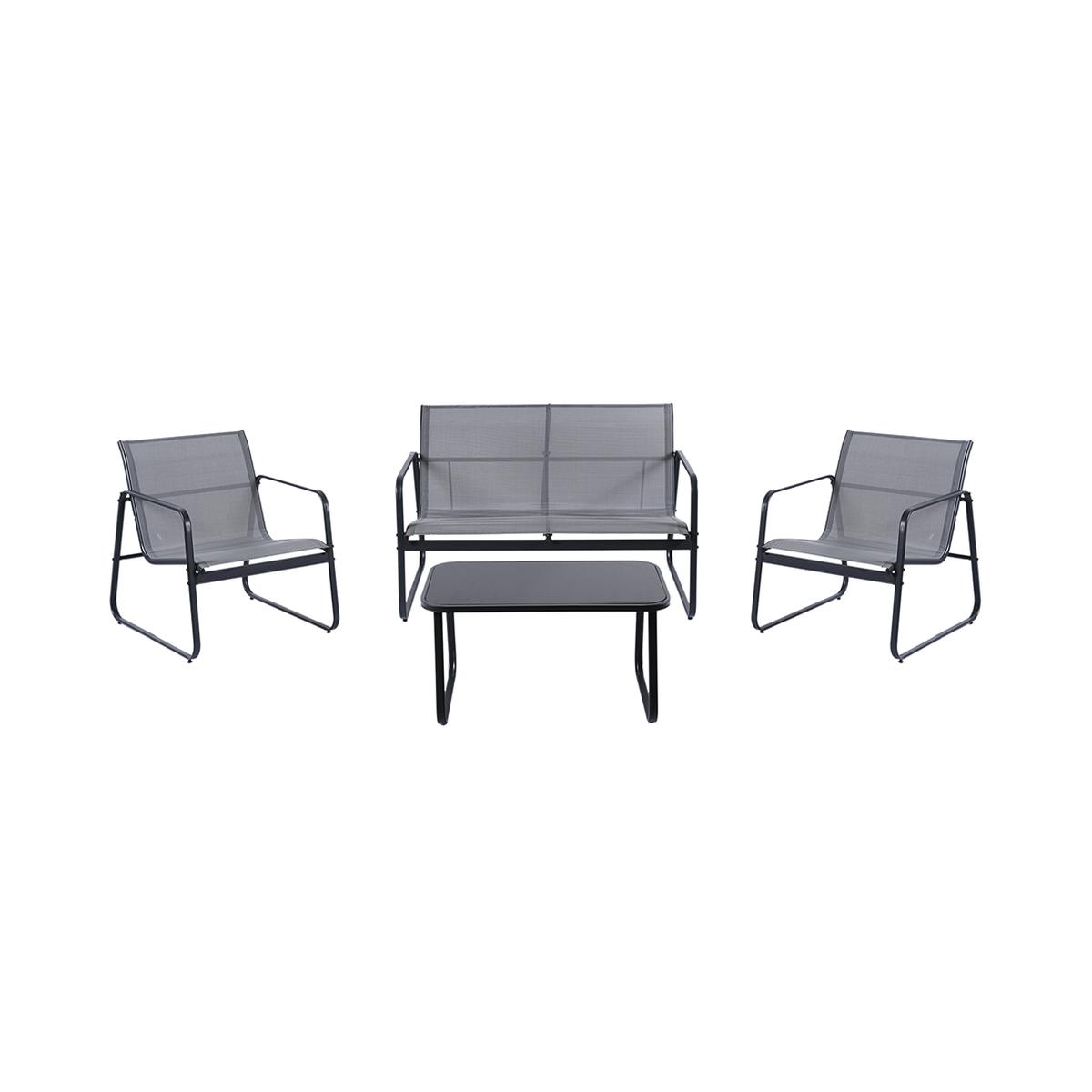 Conjunto de jardim 4 lugares com mesa tampo de vidro Saint Tropez Promoção Conjunto de jardim 4 lugares com mesa tampo de vidro Saint Tropez Promoção