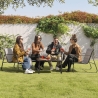 Conjunto de jardim 4 lugares com mesa tampo de vidro Saint Tropez Venda