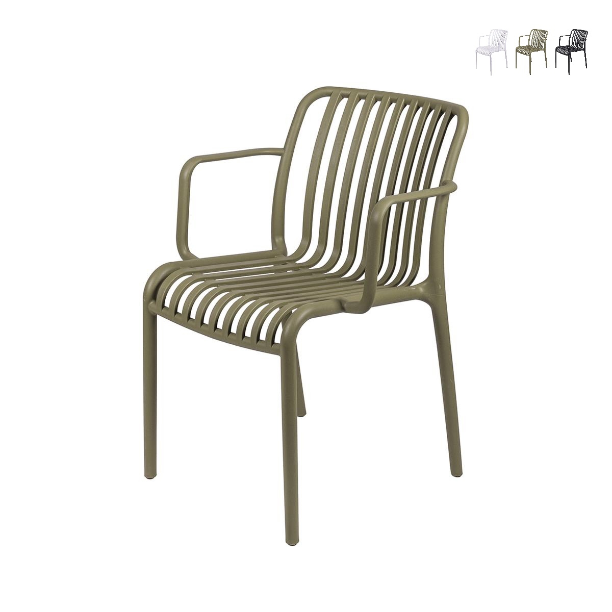 Cadeira de exterior com braços design moderno empilhável Lamua