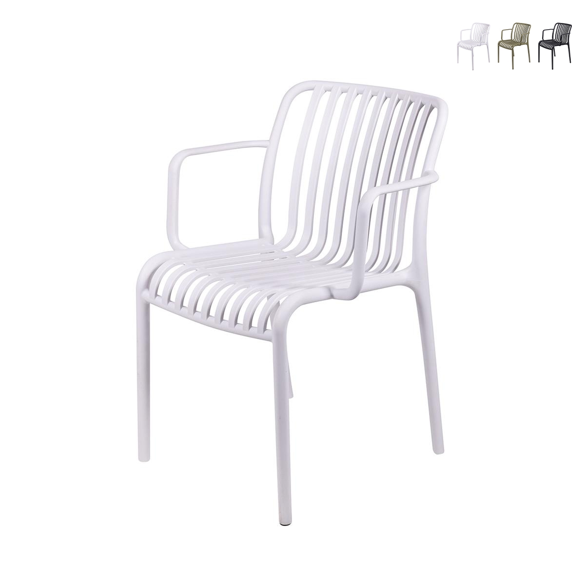 Cadeira de exterior com braços design moderno empilhável Lamua Saldos Cadeira de exterior com braços design moderno empilhável Lamua Saldos