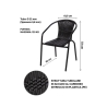 Cadeira de jardim exterior com braços trançada preto Bravik Catálogo