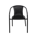 Cadeira de jardim exterior com braços trançada preto Bravik Oferta