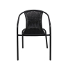 Cadeira de jardim exterior com braços trançada preto Bravik Oferta