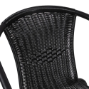 Cadeira de jardim exterior com braços trançada preto Bravik Descontos