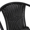 Cadeira de jardim exterior com braços trançada preto Bravik Descontos