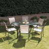 Cadeira de jardim exterior com braços design moderno empilhável Hawaii Venda