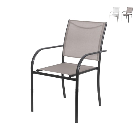 Cadeira de jardim exterior com braços design moderno empilhável Hawaii Promoção
