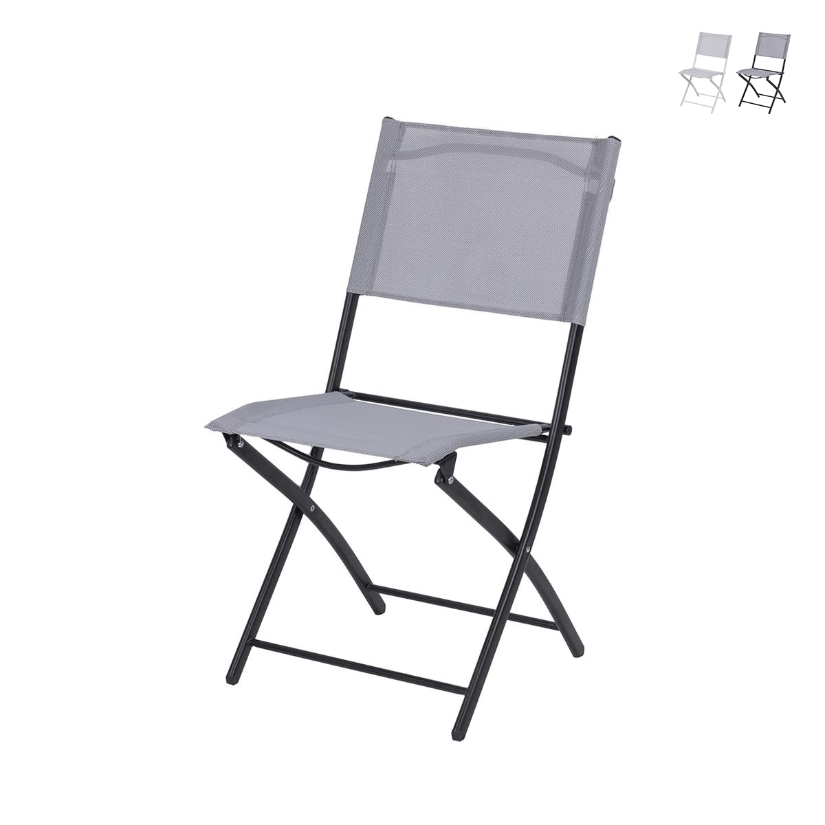 Cadeira dobrável de exterior com estrutura em ferro, poliéster e PVC Maratea Promoção Cadeira dobrável de exterior com estrutura em ferro, poliéster e PVC Maratea Promoção