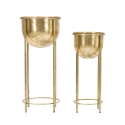 Conjunto de 2 vasos de flores para plantas em metal dourado Lumai Oferta
