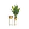 Conjunto de 2 vasos de flores para plantas em metal dourado Lumai Saldos