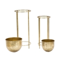 Conjunto de 2 vasos de flores para plantas em metal dourado Lumai Promoção