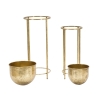 Conjunto de 2 vasos de flores para plantas em metal dourado Lumai Promoção