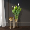 Conjunto de 2 vasos de flores para plantas em metal dourado Lumai Venda