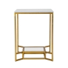 Mesa de café em metal dourado com tampo de mármore 47x47x60 Double Marble Oferta