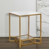 Mesa de café em metal dourado com tampo de mármore 47x47x60 Double Marble Venda
