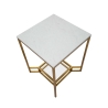 Mesa de café em metal dourado com tampo de mármore 47x47x60 Double Marble Saldos