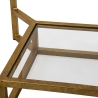 Mesa de café em metal dourado com tampo de mármore 47x47x60 Double Marble Descontos