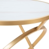 Mesa redonda em metal dourado com tampo de mármore 50x50,5 Mat Catálogo