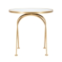 Mesa redonda em metal dourado com tampo de mármore 50x50,5 Mat Saldos
