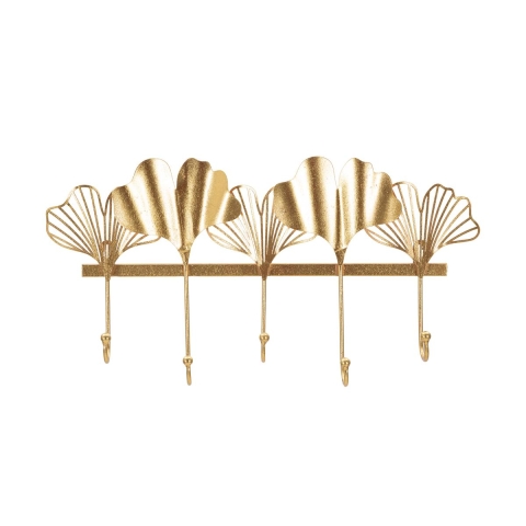 Cabide de parede em metal com 5 ganchos 26,3x49,5x6 cm Leaves Promoção