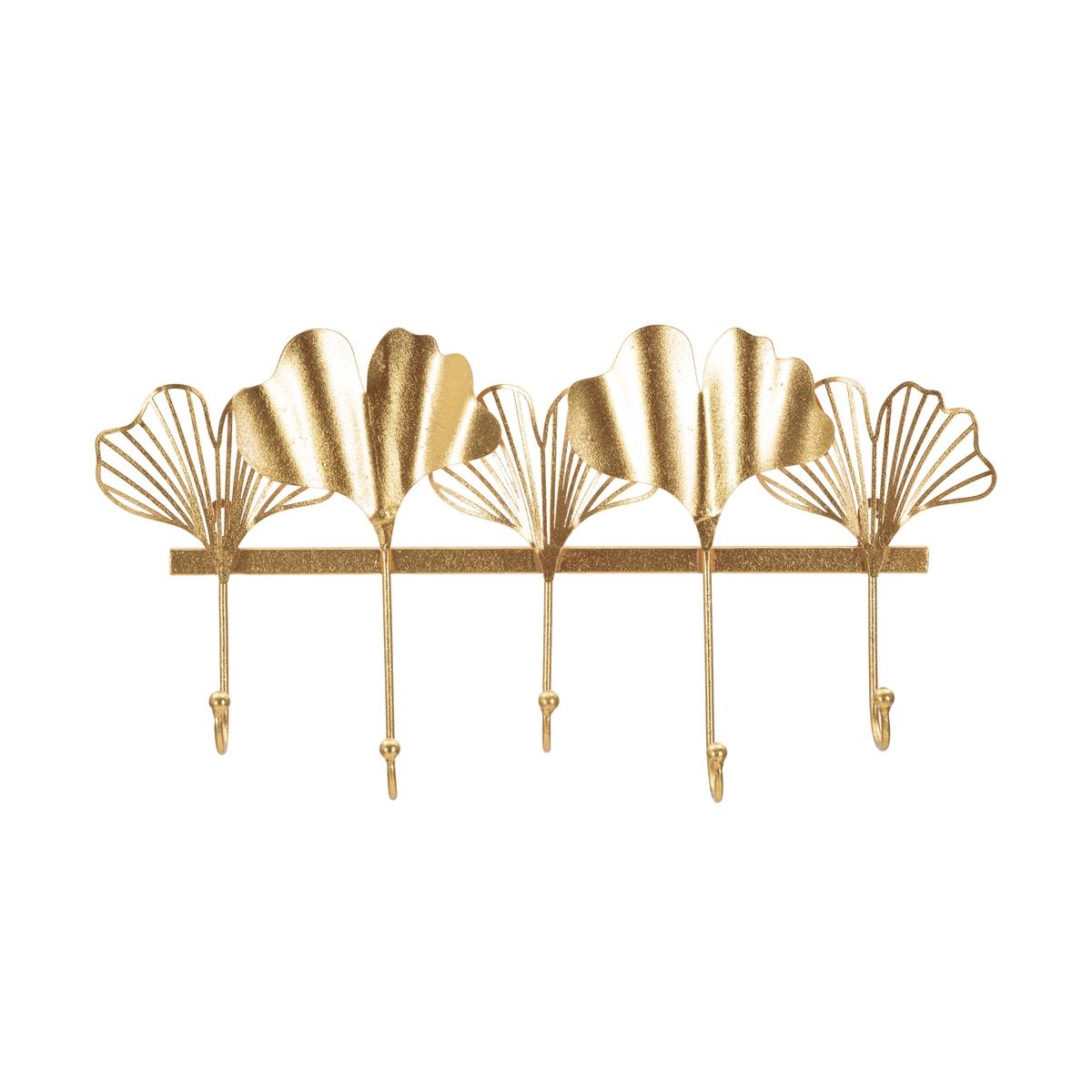 Cabide de parede em metal com 5 ganchos 26,3x49,5x6 cm Leaves Promoção