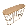 Consola de metal estilo boho chic com tampo em rattan Samui Saldos