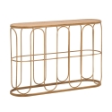 Consola de metal estilo boho chic com tampo em rattan Samui Promoção