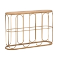 Consola de metal estilo boho chic com tampo em rattan Samui Promoção