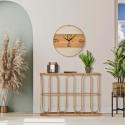 Consola de metal estilo boho chic com tampo em rattan Samui Venda
