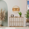 Consola de metal estilo boho chic com tampo em rattan Samui Venda