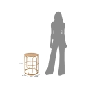 Mesa de centro redonda em metal e rattan 55x40x40cm Samui Catálogo