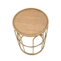 Mesa de centro redonda em metal e rattan 55x40x40cm Samui Oferta