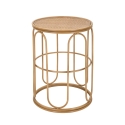 Mesa de centro redonda em metal e rattan 55x40x40cm Samui Promoção