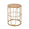 Mesa de centro redonda em metal e rattan 55x40x40cm Samui Promoção