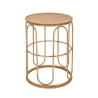 Mesa de centro redonda em metal e rattan 55x40x40cm Samui Promoção