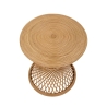 Mesa de centro redonda em rattan 56x48x48cm estilo boho chic Teyra Oferta