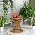 Mesa de centro redonda em rattan 56x48x48cm estilo boho chic Teyra Venda