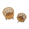 Conjunto de 2 suportes para vasos redondos em rattan com suporte em metal preto Zeyok Oferta
