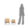 Conjunto de 2 suportes para vasos redondos em rattan com suporte em metal preto Zeyok Catálogo
