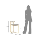 Mesa de café em metal dourado com 2 prateleiras em vidro fumê Mohana Estoque