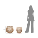 Conjunto de 2 cestos redondos porta-objectos em rattan e tecido Fuji Catálogo